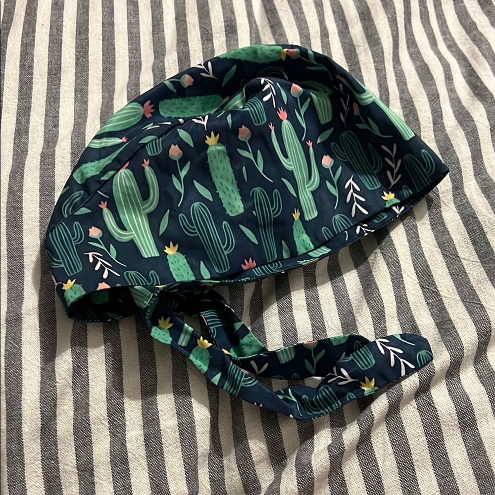 Cactus Print Scrub Cap